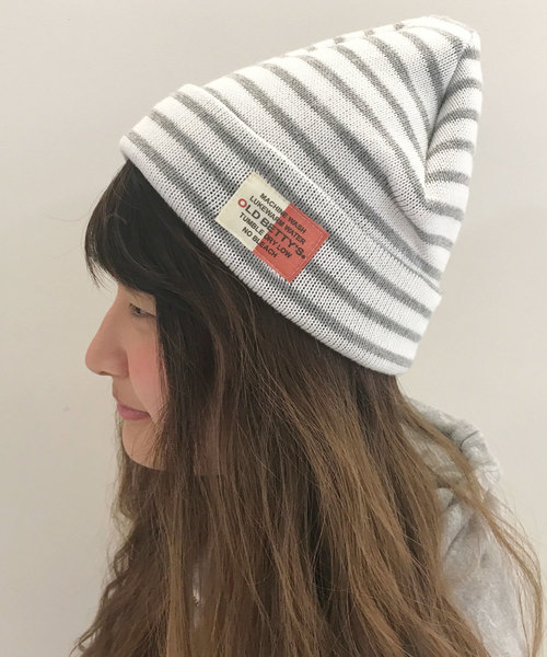 OLD BETTY'S(オールドベティーズ)の「Border Pattern Watch Cap/ボーダー パターン ワッチ キャップ(ニットキャップ/ビーニー・レディース・ブラック/オフホワイト/サックスブルー/イエロー/杢グレー・FREE)」の16枚目の写真