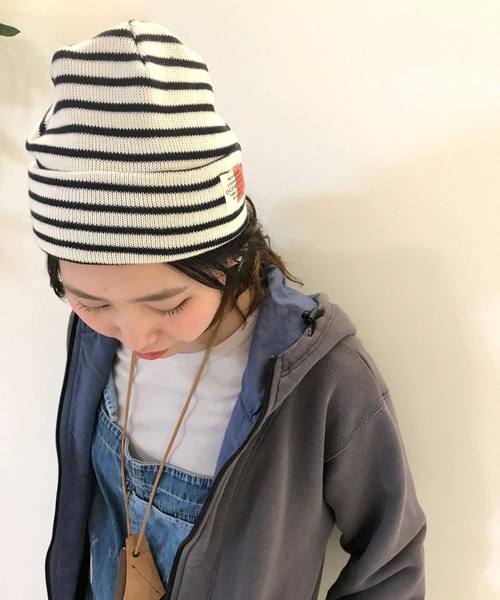 OLD BETTY'S(オールドベティーズ)の「Border Pattern Watch Cap/ボーダー パターン ワッチ キャップ(ニットキャップ/ビーニー・レディース・ブラック/オフホワイト/サックスブルー/イエロー/杢グレー・FREE)」の15枚目の写真
