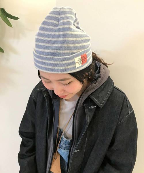 OLD BETTY'S(オールドベティーズ)の「Border Pattern Watch Cap/ボーダー パターン ワッチ キャップ(ニットキャップ/ビーニー・レディース・ブラック/オフホワイト/サックスブルー/イエロー/杢グレー・FREE)」の13枚目の写真