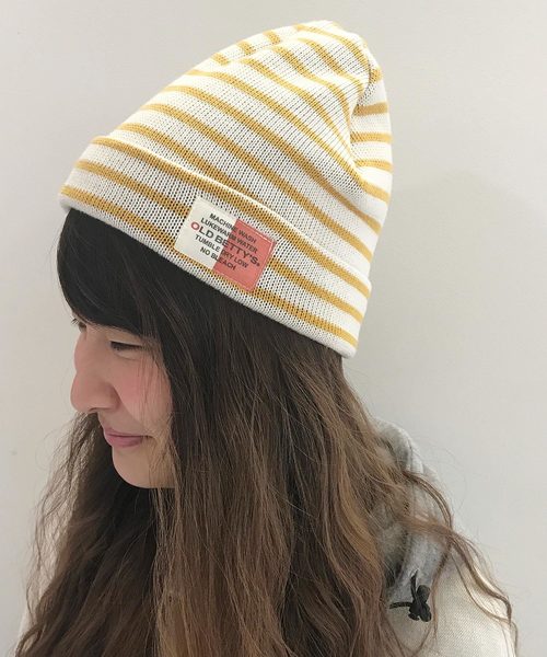 OLD BETTY'S(オールドベティーズ)の「Border Pattern Watch Cap/ボーダー パターン ワッチ キャップ(ニットキャップ/ビーニー・レディース・ブラック/オフホワイト/サックスブルー/イエロー/杢グレー・FREE)」の12枚目の写真