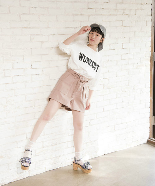 OLIVE des OLIVE（オリーブデオリーブ）の「《WEARISTA みくぴよ＊さん着用》ベイカーショートパンツ（デニムパンツ・レディース・ピンク/サックスブルー/ブルー系その他・FREE）」の20枚目の写真