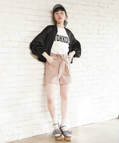 OLIVE des OLIVE（オリーブデオリーブ）の「《WEARISTA みくぴよ＊さん着用》ベイカーショートパンツ（デニムパンツ・レディース・ピンク/サックスブルー/ブルー系その他・FREE）」の21枚目の写真