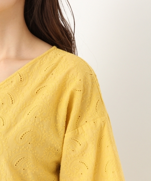 niko and...(ニコアンド)の「キジスカラップハートネックブラウス【niko and ...】(シャツ/ブラウス・レディース・イエロー/ネイビー/ホワイト/ブラック・LARGE/MEDIUM)」の9枚目の写真