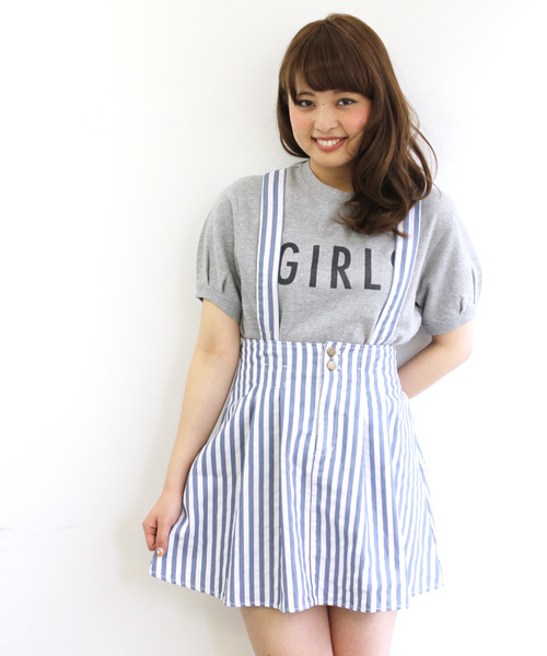 Chico（チコ）の「サス付きジャンスカ（デニムスカート・レディース・ダークブルー/ブルー/ホワイト/ネイビー・FREE）」の3枚目の写真