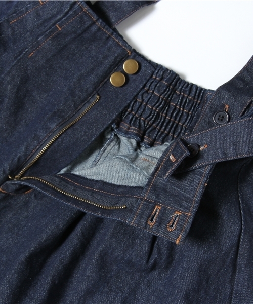 Chico（チコ）の「サス付きジャンスカ（デニムスカート・レディース・ダークブルー/ブルー/ホワイト/ネイビー・FREE）」の13枚目の写真