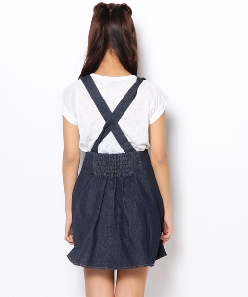 Chico（チコ）の「サス付きジャンスカ（デニムスカート・レディース・ダークブルー/ブルー/ホワイト/ネイビー・FREE）」の7枚目の写真