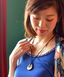 チャイハネ | 【チャイハネ】フロストガラス ティアドロップネックレス(ネックレス)