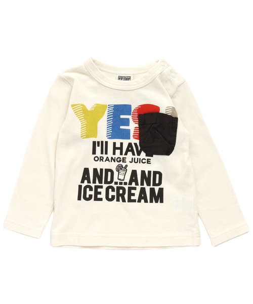 F.O.KIDS（エフオーキッズ）の「リンクコーデ 長袖Tシャツ（Tシャツ/カットソー・キッズ・グレー/オフホワイト/インディゴブルー・90/100/110/120/80/130/95/140）」の2枚目の写真