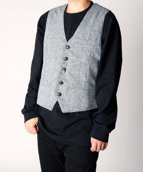 INASTUDIOS ZOO（イーナストゥディオスズー）の「「INASTUDIOS SELECT」ツイードジレ（スーツベスト・メンズ・グレー系その他/グレー系その他2/グレー系その他3/グレー系その他4・MEDIUM/LARGE/X-LARGE）」の3枚目の写真