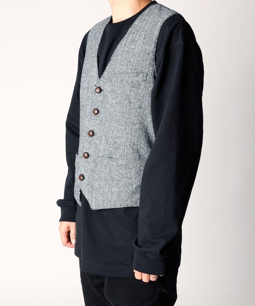 INASTUDIOS ZOO（イーナストゥディオスズー）の「「INASTUDIOS SELECT」ツイードジレ（スーツベスト・メンズ・グレー系その他/グレー系その他2/グレー系その他3/グレー系その他4・MEDIUM/LARGE/X-LARGE）」の10枚目の写真
