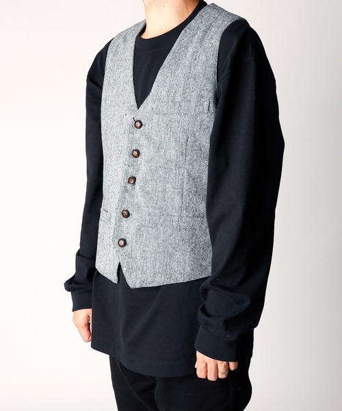 INASTUDIOS ZOO（イーナストゥディオスズー）の「「INASTUDIOS SELECT」ツイードジレ（スーツベスト・メンズ・グレー系その他/グレー系その他2/グレー系その他3/グレー系その他4・MEDIUM/LARGE/X-LARGE）」の16枚目の写真