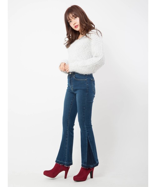 Cecil Mcbee セシルマクビー の 裾リメイクベルボトムデニム デニムパンツ Wear