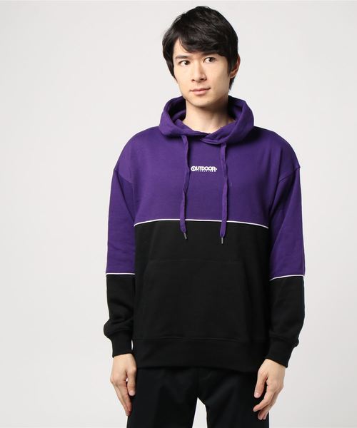 OUTDOOR PRODUCTS（アウトドアプロダクツ）の「∴WEGO/OUTDOOR PRODUCTS バイカラープルパーカー（パーカー・メンズ・パープル/ライトイエロー・MEDIUM/LARGE）」の15枚目の写真