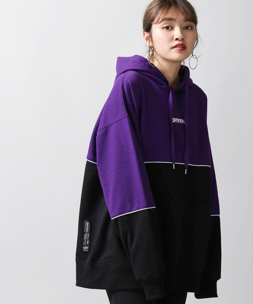 OUTDOOR PRODUCTS（アウトドアプロダクツ）の「∴WEGO/OUTDOOR PRODUCTS バイカラープルパーカー（パーカー・メンズ・パープル/ライトイエロー・MEDIUM/LARGE）」の13枚目の写真