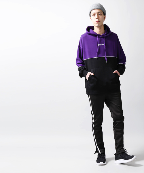 OUTDOOR PRODUCTS（アウトドアプロダクツ）の「∴WEGO/OUTDOOR PRODUCTS バイカラープルパーカー（パーカー・メンズ・パープル/ライトイエロー・MEDIUM/LARGE）」の8枚目の写真