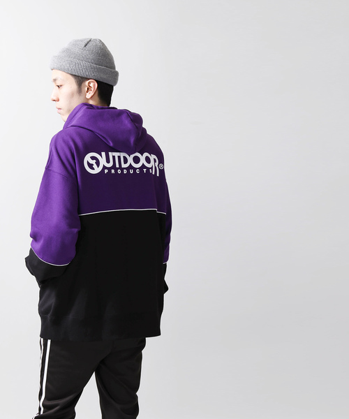 OUTDOOR PRODUCTS（アウトドアプロダクツ）の「∴WEGO/OUTDOOR PRODUCTS バイカラープルパーカー（パーカー・メンズ・パープル/ライトイエロー・MEDIUM/LARGE）」の11枚目の写真