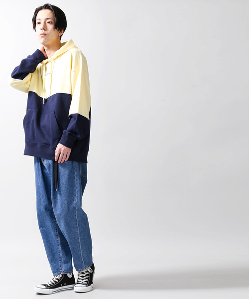 OUTDOOR PRODUCTS（アウトドアプロダクツ）の「∴WEGO/OUTDOOR PRODUCTS バイカラープルパーカー（パーカー・メンズ・パープル/ライトイエロー・MEDIUM/LARGE）」の16枚目の写真