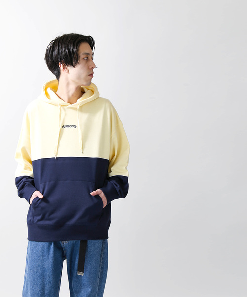 OUTDOOR PRODUCTS（アウトドアプロダクツ）の「∴WEGO/OUTDOOR PRODUCTS バイカラープルパーカー（パーカー・メンズ・パープル/ライトイエロー・MEDIUM/LARGE）」の7枚目の写真