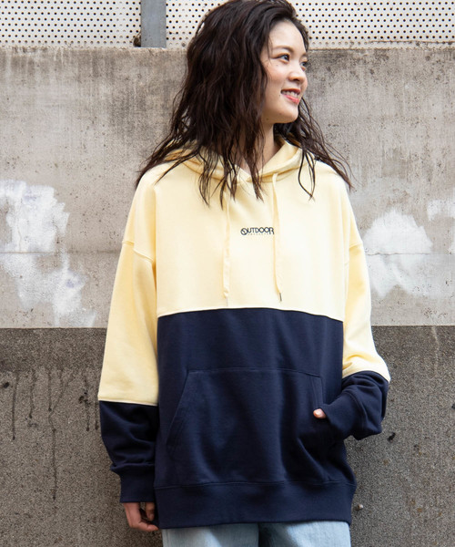 OUTDOOR PRODUCTS（アウトドアプロダクツ）の「∴WEGO/OUTDOOR PRODUCTS バイカラープルパーカー（パーカー・メンズ・パープル/ライトイエロー・MEDIUM/LARGE）」の17枚目の写真