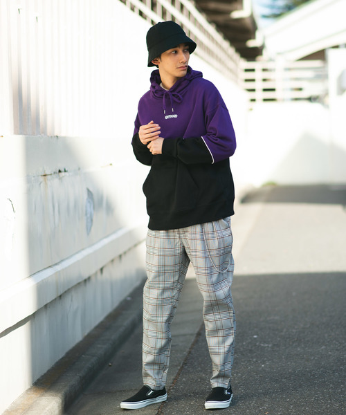 OUTDOOR PRODUCTS（アウトドアプロダクツ）の「∴WEGO/OUTDOOR PRODUCTS バイカラープルパーカー（パーカー・メンズ・パープル/ライトイエロー・MEDIUM/LARGE）」の20枚目の写真