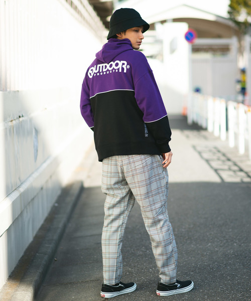 OUTDOOR PRODUCTS（アウトドアプロダクツ）の「∴WEGO/OUTDOOR PRODUCTS バイカラープルパーカー（パーカー・メンズ・パープル/ライトイエロー・MEDIUM/LARGE）」の22枚目の写真