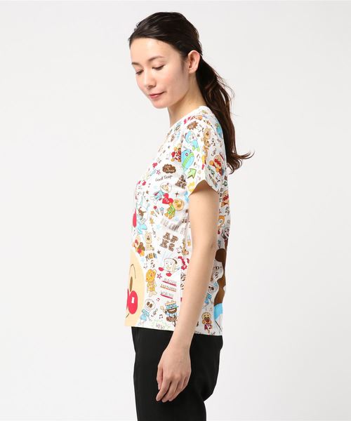 ANPANMAN KIDS COLLECTION（アンパンマンキッズコレクション）の「【アンパンマン】日本語がかわいい！顔文字Tシャツおとな（Tシャツ/カットソー・レディース・オフホワイト・L/S/M/LL）」の2枚目の写真