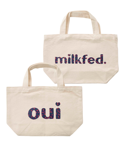 MILKFED.(ミルクフェド)の「MINI TOTE BAG oui CHERRY(トートバッグ・レディース・ホワイト/ブラック・ONE SIZE)」の1枚目の写真