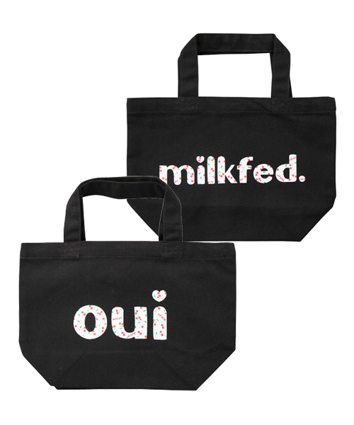 MILKFED.(ミルクフェド)の「MINI TOTE BAG oui CHERRY(トートバッグ・レディース・ホワイト/ブラック・ONE SIZE)」の2枚目の写真