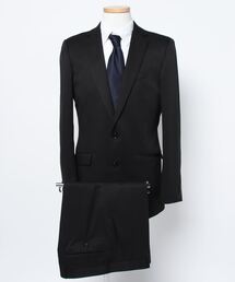 TAKA-Q（タカキュー）の「＊タカキューメンズ/TAKA-Q：MEN ストレッチ洗えるスラックス 2ボタン2ピース ビジネスセットアップスーツ シャドーチェック黒（スーツセット）」