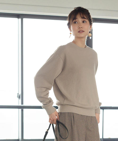 coen（コーエン）の「USAコットン裏毛クルーネックスウェット（スウェット・レディース・ナチュラル/オレンジ/カーキ・FREE）」の14枚目の写真