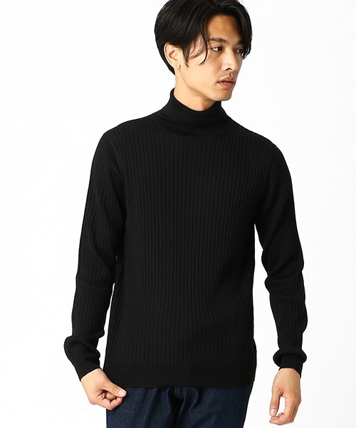 COMME CA ISM（コムサイズム）の「イタリア糸　リブタートルプルオーバー（ニット/セーター・メンズ・ブラック/グレー・MEDIUM/LARGE/X-LARGE）」の2枚目の写真