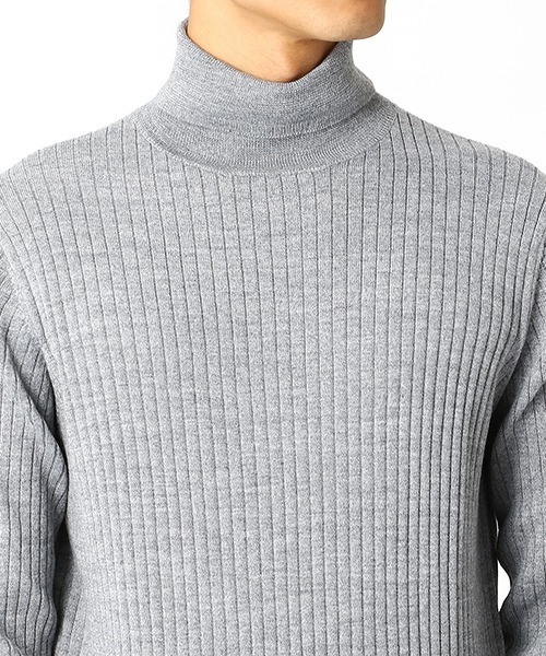 COMME CA ISM（コムサイズム）の「イタリア糸　リブタートルプルオーバー（ニット/セーター・メンズ・ブラック/グレー・MEDIUM/LARGE/X-LARGE）」の9枚目の写真