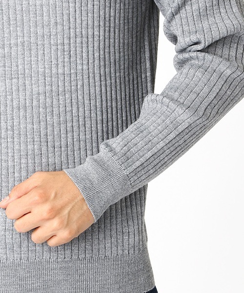 COMME CA ISM（コムサイズム）の「イタリア糸　リブタートルプルオーバー（ニット/セーター・メンズ・ブラック/グレー・MEDIUM/LARGE/X-LARGE）」の10枚目の写真