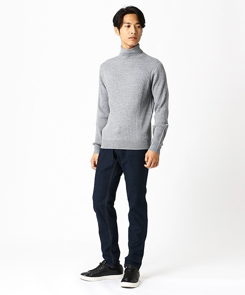 COMME CA ISM（コムサイズム）の「イタリア糸　リブタートルプルオーバー（ニット/セーター・メンズ・ブラック/グレー・MEDIUM/LARGE/X-LARGE）」の5枚目の写真