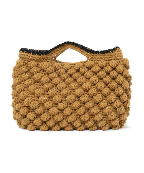 CATERINA BERTINI(カテリーナベルティーニ)の「Caterina bertini:ニットラウンドバッグ(ハンドバッグ・レディース・ブラック/ベージュ・ONE SIZE)」の3枚目の写真