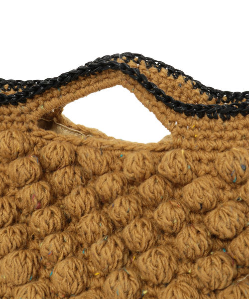 CATERINA BERTINI(カテリーナベルティーニ)の「Caterina bertini:ニットラウンドバッグ(ハンドバッグ・レディース・ブラック/ベージュ・ONE SIZE)」の6枚目の写真