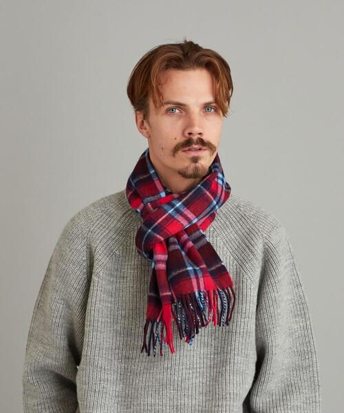 Steven Alan（スティーブンアラン）の「＜BEGG&CO＞ CHECK MUFFLER 160/マフラー（マフラー・メンズ・オリーブ/ロイヤルブルー/レッド/オレンジ・FREE）」の9枚目の写真