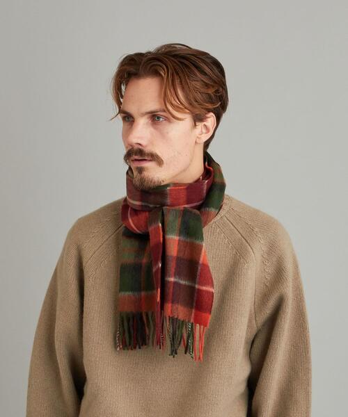 Steven Alan（スティーブンアラン）の「＜BEGG&CO＞ CHECK MUFFLER 160/マフラー（マフラー・メンズ・オリーブ/ロイヤルブルー/レッド/オレンジ・FREE）」の15枚目の写真