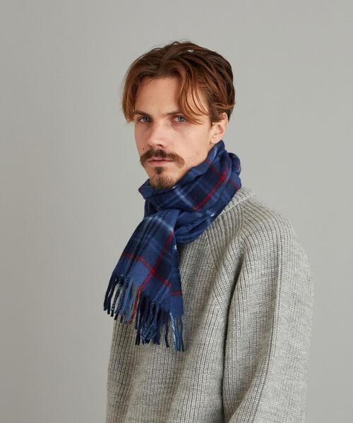 Steven Alan（スティーブンアラン）の「＜BEGG&CO＞ CHECK MUFFLER 160/マフラー（マフラー・メンズ・オリーブ/ロイヤルブルー/レッド/オレンジ・FREE）」の17枚目の写真