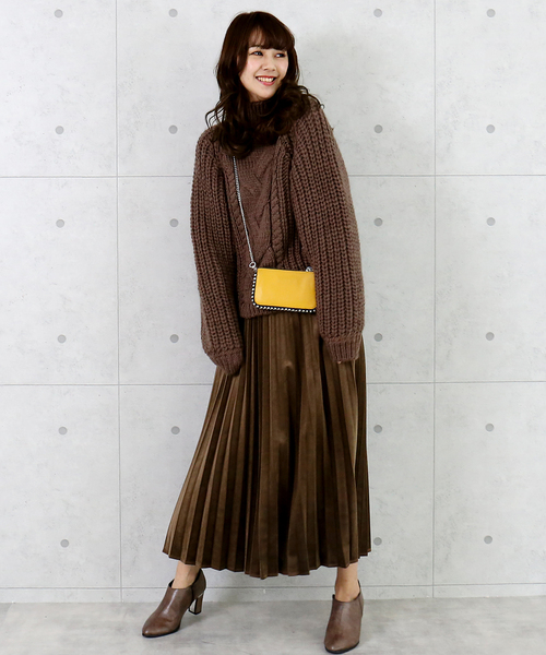 n'ee-ne（ネーネ）の「フロント編みこみロービングモックネックニット（ニット/セーター・レディース・ベージュ/ブラック/グリーン/アイボリー/モカ・FREE）」の18枚目の写真