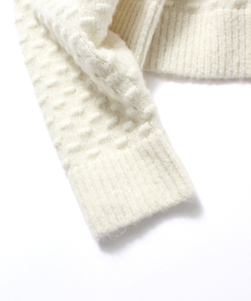 Ray BEAMS（レイビームス）の「Ray BEAMS / ドット編み クルーネック プルオーバー（ニット/セーター・レディース・オフホワイト/ブラック・ONE SIZE）」の6枚目の写真