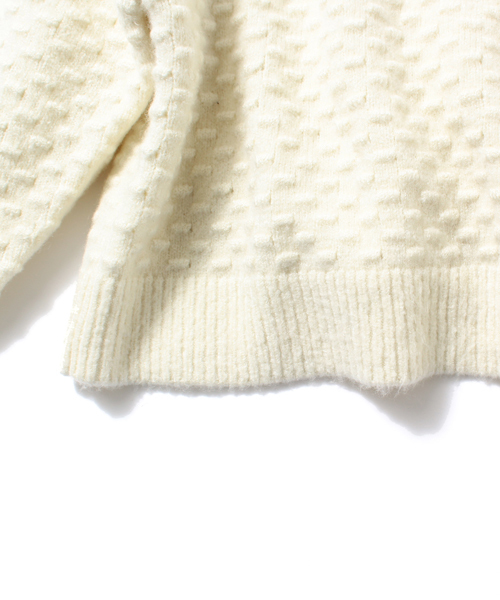 Ray BEAMS（レイビームス）の「Ray BEAMS / ドット編み クルーネック プルオーバー（ニット/セーター・レディース・オフホワイト/ブラック・ONE SIZE）」の5枚目の写真