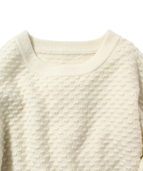 Ray BEAMS（レイビームス）の「Ray BEAMS / ドット編み クルーネック プルオーバー（ニット/セーター・レディース・オフホワイト/ブラック・ONE SIZE）」の4枚目の写真