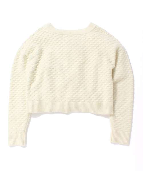 Ray BEAMS（レイビームス）の「Ray BEAMS / ドット編み クルーネック プルオーバー（ニット/セーター・レディース・オフホワイト/ブラック・ONE SIZE）」の3枚目の写真