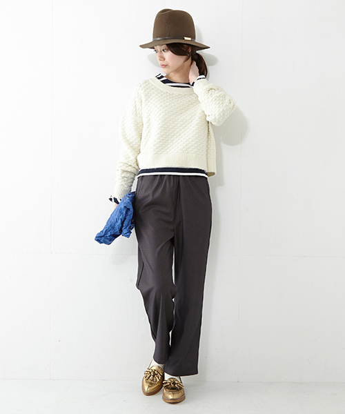 Ray BEAMS（レイビームス）の「Ray BEAMS / ドット編み クルーネック プルオーバー（ニット/セーター・レディース・オフホワイト/ブラック・ONE SIZE）」の10枚目の写真