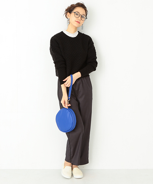 Ray BEAMS（レイビームス）の「Ray BEAMS / ドット編み クルーネック プルオーバー（ニット/セーター・レディース・オフホワイト/ブラック・ONE SIZE）」の16枚目の写真