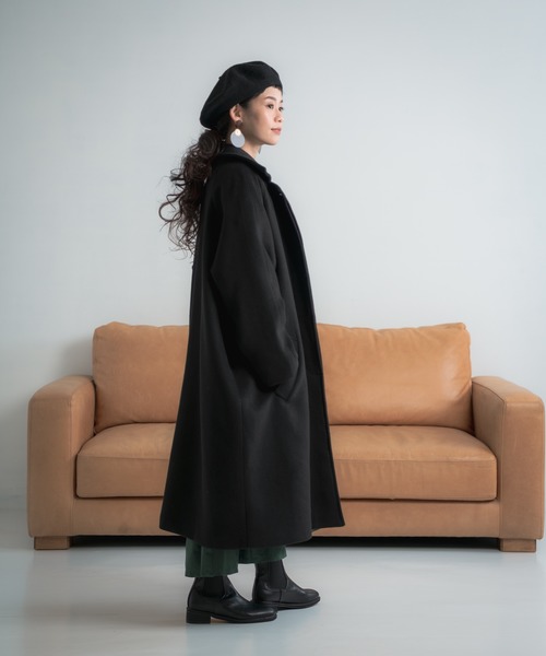 Libra Cue（リブラ キュー）の「Libra ウールブレンドステンカラーコート（ステンカラーコート・レディース・ブラック/グレー/ブラウン・FREE）」の6枚目の写真