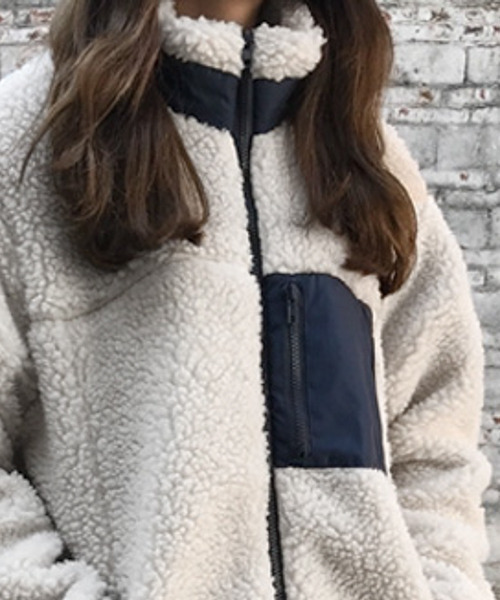 SUGAR BISKET（シュガービスケット）の「ボアジップブルゾン（ブルゾン・レディース・ベージュ/ホワイト・M/L）」の17枚目の写真