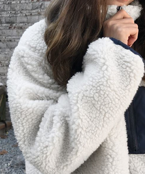 SUGAR BISKET（シュガービスケット）の「ボアジップブルゾン（ブルゾン・レディース・ベージュ/ホワイト・M/L）」の18枚目の写真