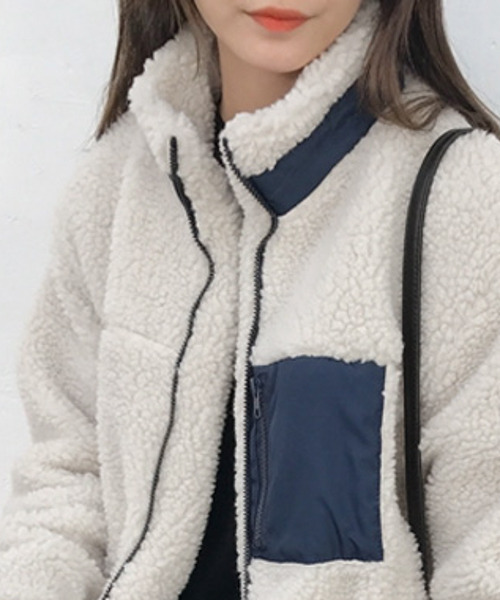 SUGAR BISKET（シュガービスケット）の「ボアジップブルゾン（ブルゾン・レディース・ベージュ/ホワイト・M/L）」の22枚目の写真